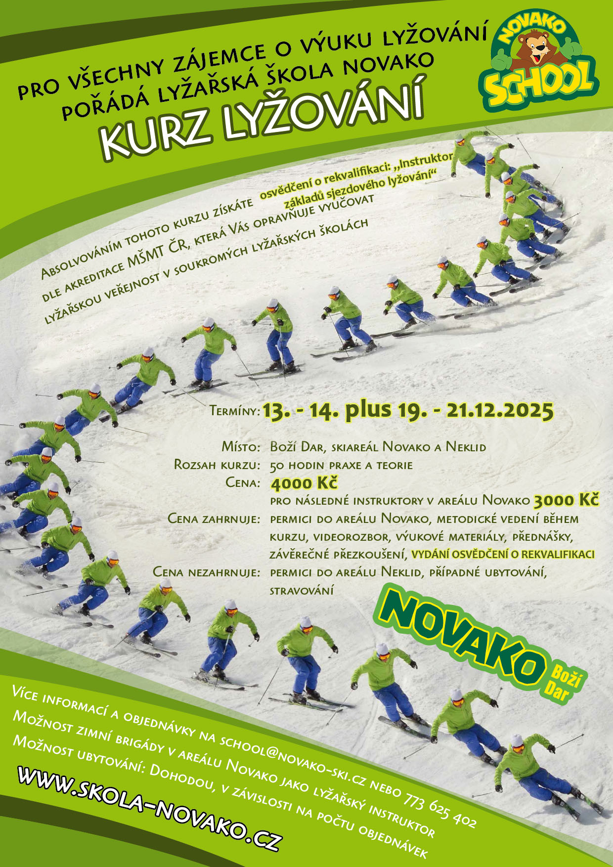 Kurz lyžování leták 2025